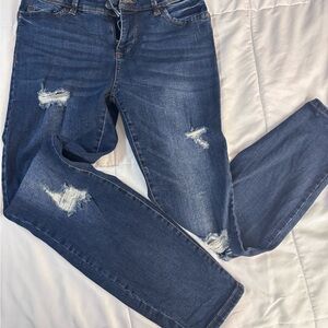Classic Blue Distressed Skinny Jeans